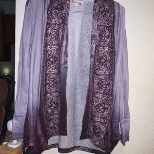 Elegant Lavender and Burgundy Cardigan